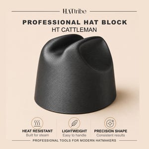 Vorm voor een cowboyhoed, hittebestendig, 3D-geprint, western kroonmodel