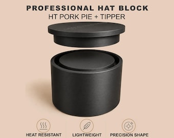 Molde para chapéu Pork Pie com ponta, resistente ao calor, impresso em 3D.