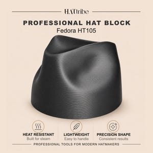 Fedora hoedmal HT105, hittebestendige 3D-geprinte mal voor hoedenkronen