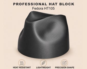 Molde para chapéu Fedora HT105, impresso em 3D e resistente ao calor.