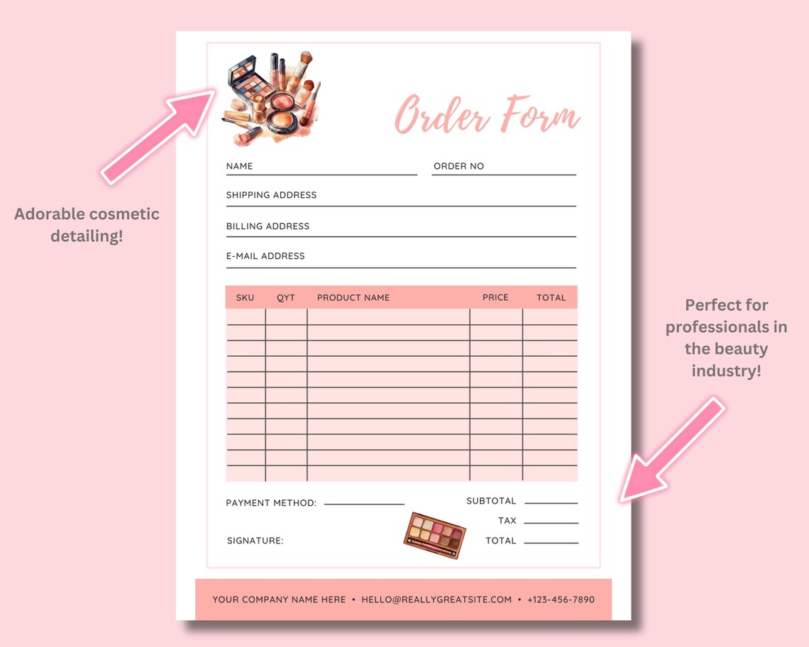 Invoice Template Canva Editable, Small Business Custom Order Form ...
