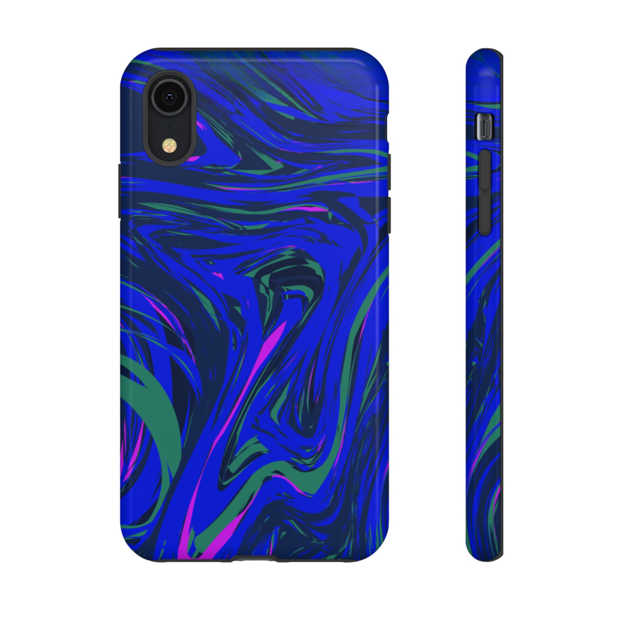 Blue Swirl Phone Case, Blue Phone Cases, Blue and Black Phone Cases Etsy
