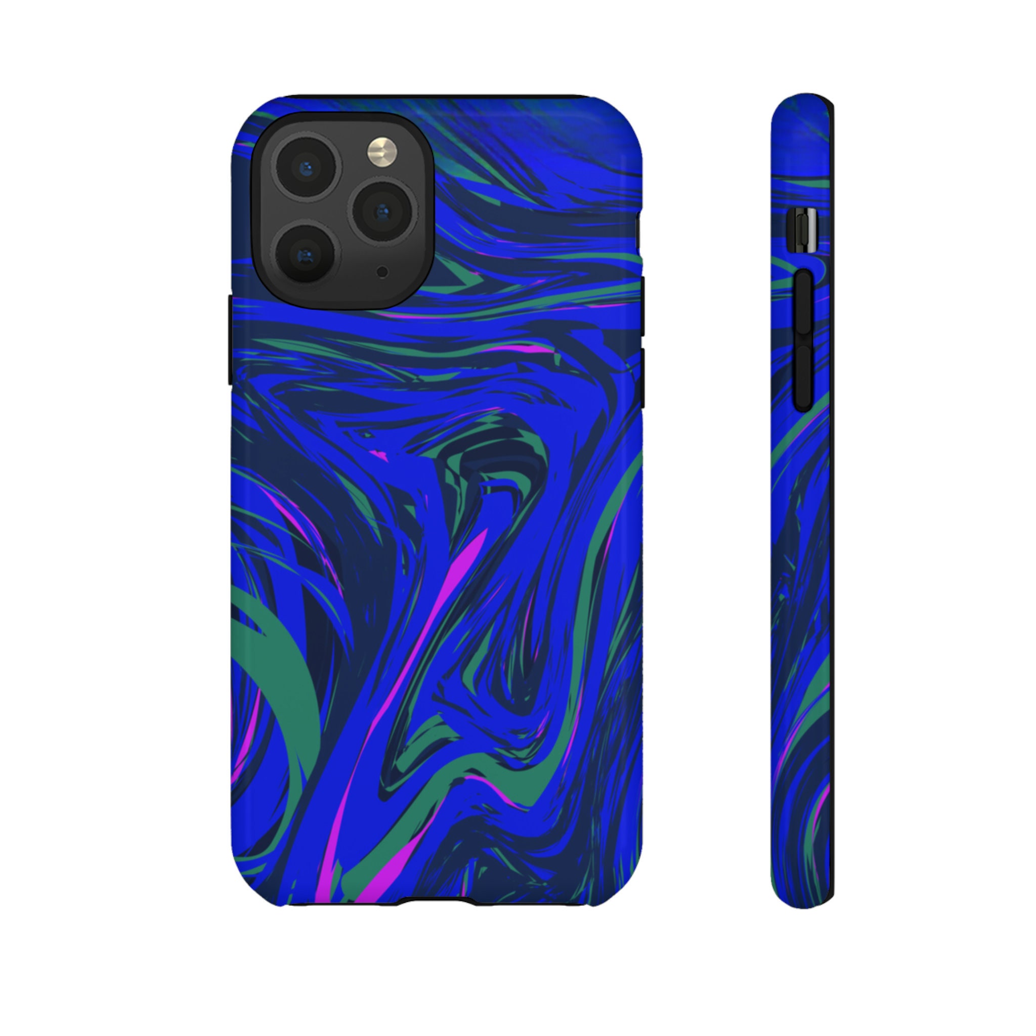Blue Swirl Phone Case, Blue Phone Cases, Blue and Black Phone Cases Etsy