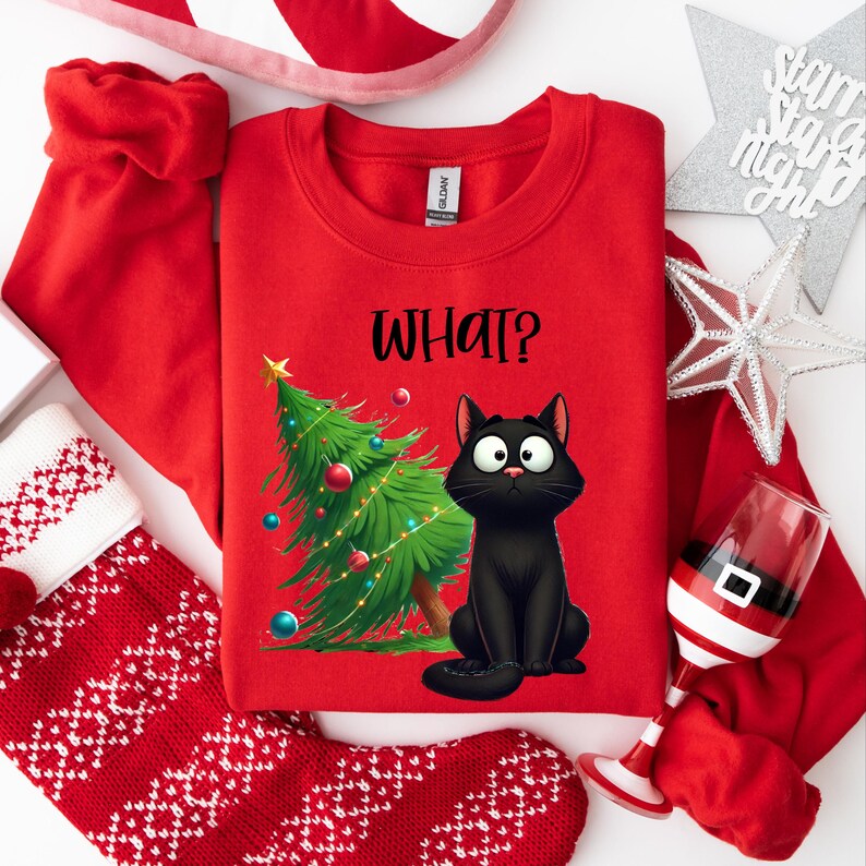 Funny Christmas Png, Cat Knocking Over Tree Png, Funny Png, Funny