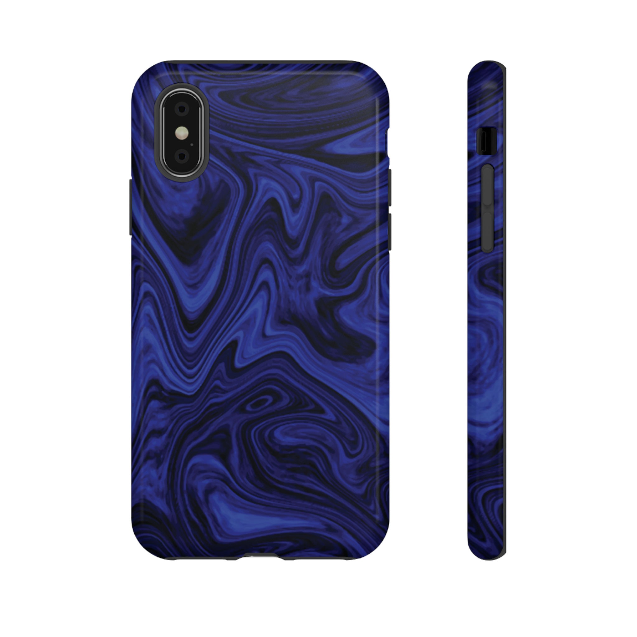 Blue Swirl Phone Case, Blue and Black Phone Case, Swirl Phone Case
