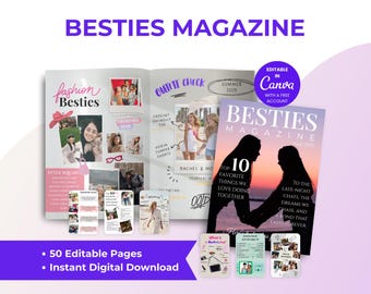 Besties Magazine Canva Template: Personalized Friendship Gift (Digital Download)