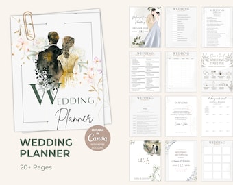 Elegant Wedding Planner Kit: Printable Canva Templates (Digital Download)