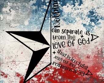 Romans 8:39 Scripture Sign – Patriotic Christian Aluminum Wall Decor