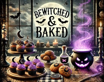 Wicked Brews & Haunted Crumbs Halloween Sign – Spooky Kitchen Decor
