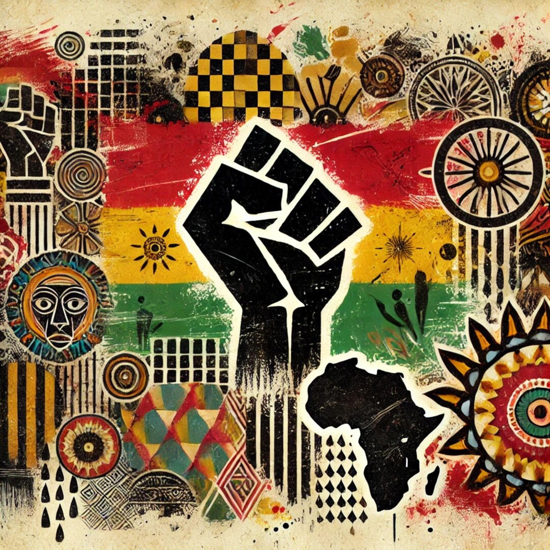 Pan-african Unity Aluminum Sign – Black Power Fist Wall Art With Tribal ...
