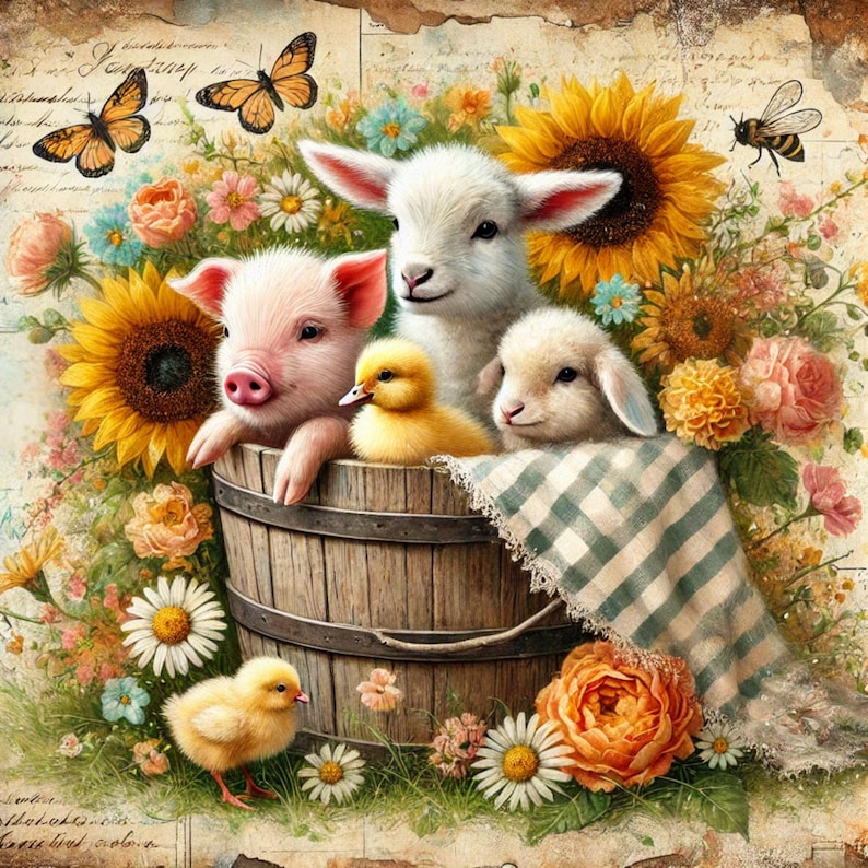 Rustic Animal Sign Farmhouse Animal Sign, Rustic Barnyard Metal Wall Art, Vintage Lamb Pig ...