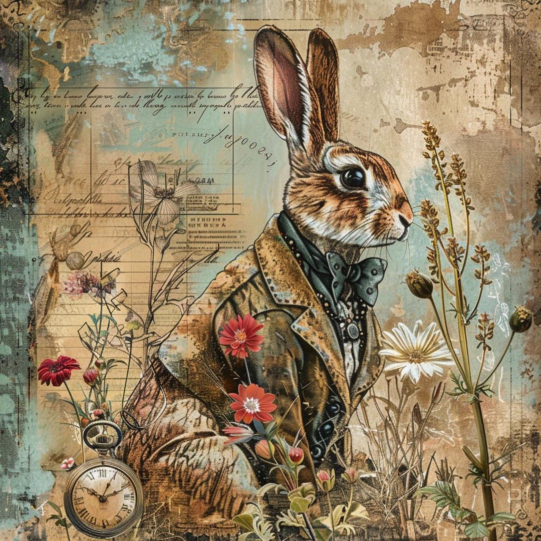 Vintage Rabbit Wall Art Metal Sign, Whimsical Bunny Home Decor - Etsy