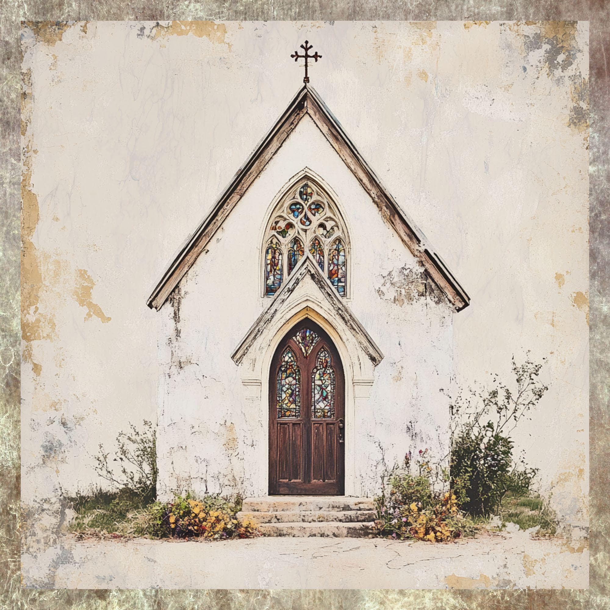 Shrine Rustic Sign Rustic Vintage Aluminum Church Sign – Stained Glass Chapel Wall Art for ...