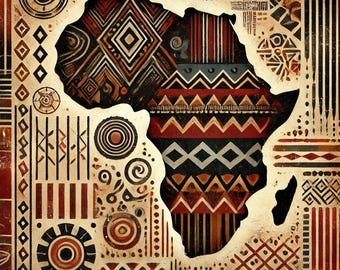 African Heritage Aluminum Sign – Tribal Map Wall Art for Black History Month Decor, Afrocentric Home or Wreath Accent