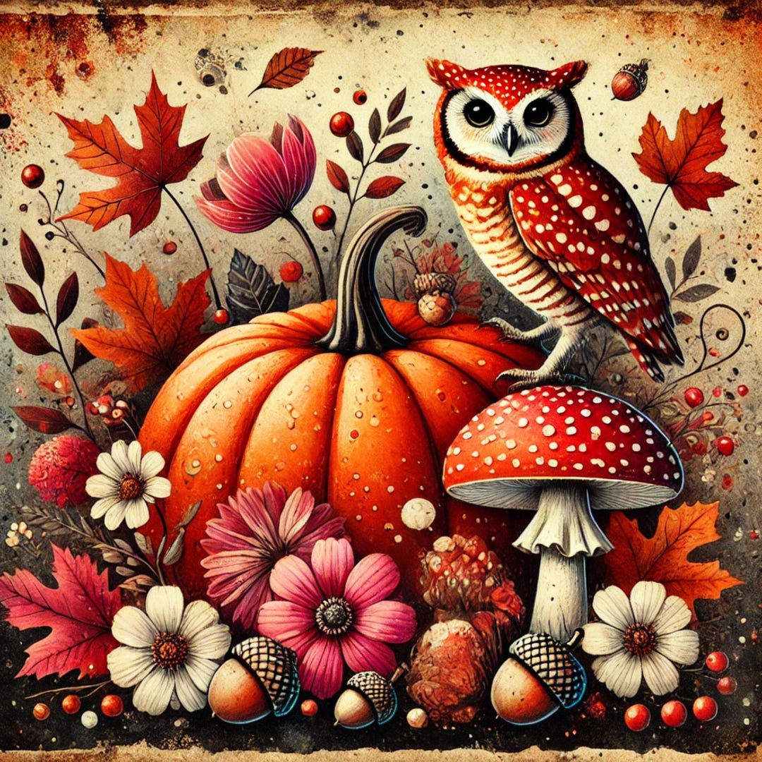 Whimsical Owl Pumpkin Fall Sign – 10x10 Autumn Forest Wall Art ...
