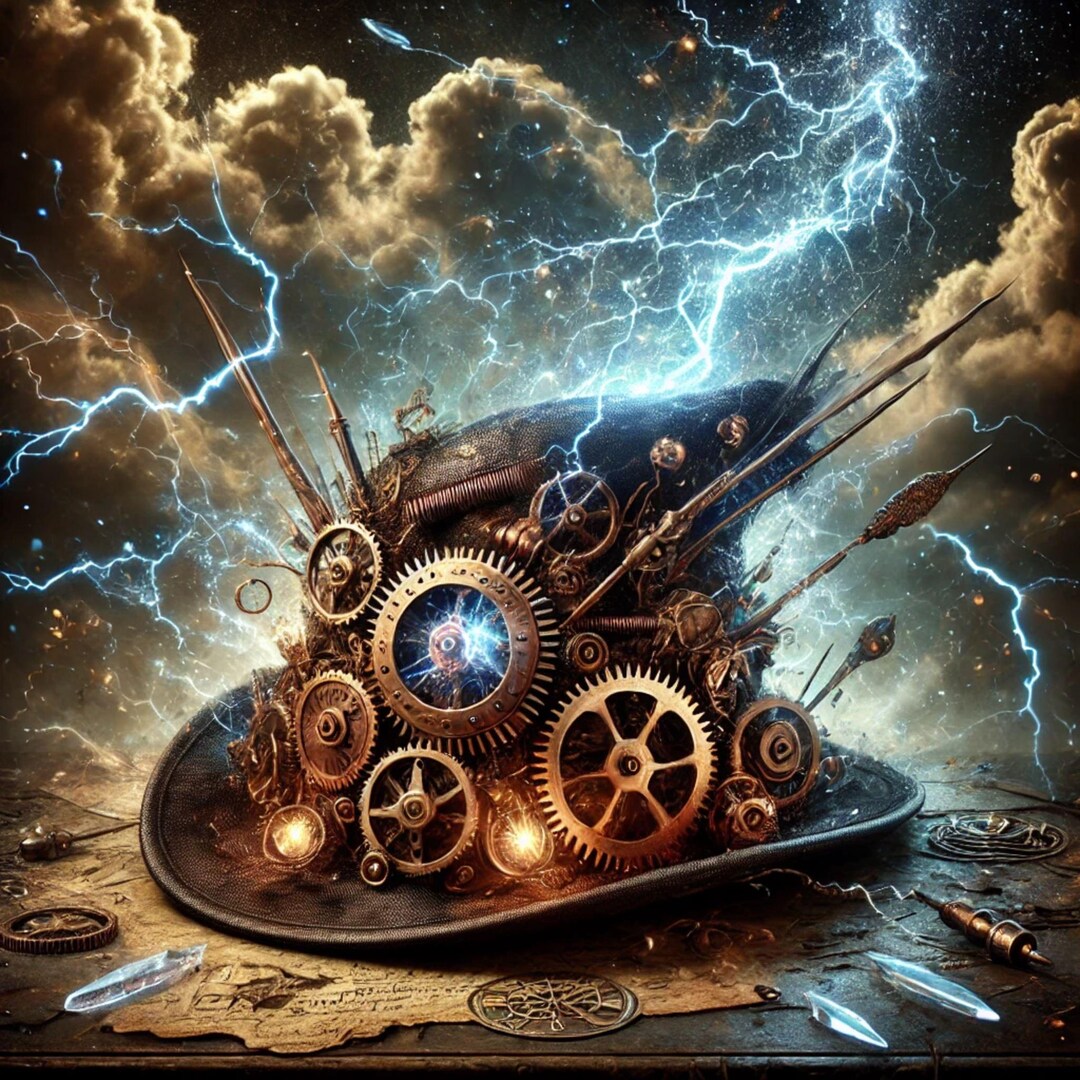 Steampunk Gear Hat Metal Sign – Electric Fantasy Decor Sign – Gothic ...