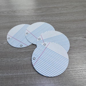 Notebook Paper Coasters, Set of 4
