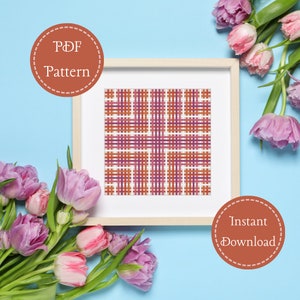 Community Lesbian Pride Flag Tartan Cross Stitch PDF Pattern