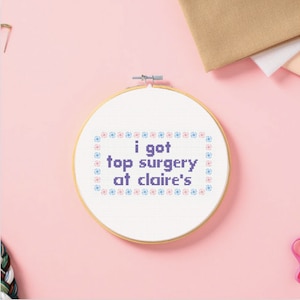 Fiz uma cirurgia de ponta no Claire's Trans Cross Point PDF Pattern
