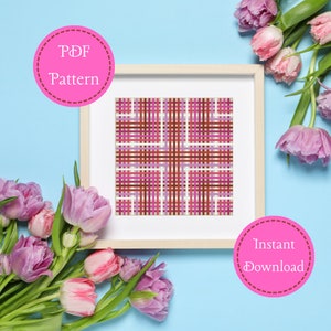 Lesbian Pride Flag Tartan Cross Stitch PDF Pattern