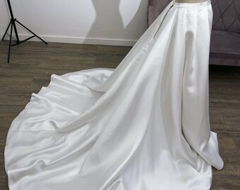 Mikado/Satin Detachable Overskirt & Train for Bridal Gown, Train Add-On, Separate Satin/Mikado Bridal Skirt, Wedding Dress Train