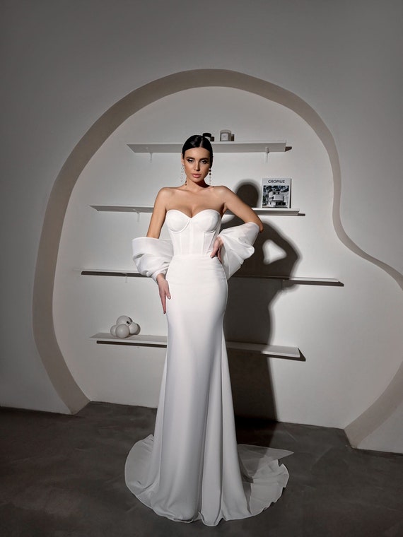 chinese dress ladies Elegant Mermaid Wedding Dresses Women Open Back V-Neck Lace Spaghetti   Msikoods Official Store