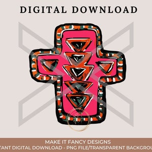 Aztec Western Cross Png Digital Download Western Chic Tshirt Graphic - Etsy