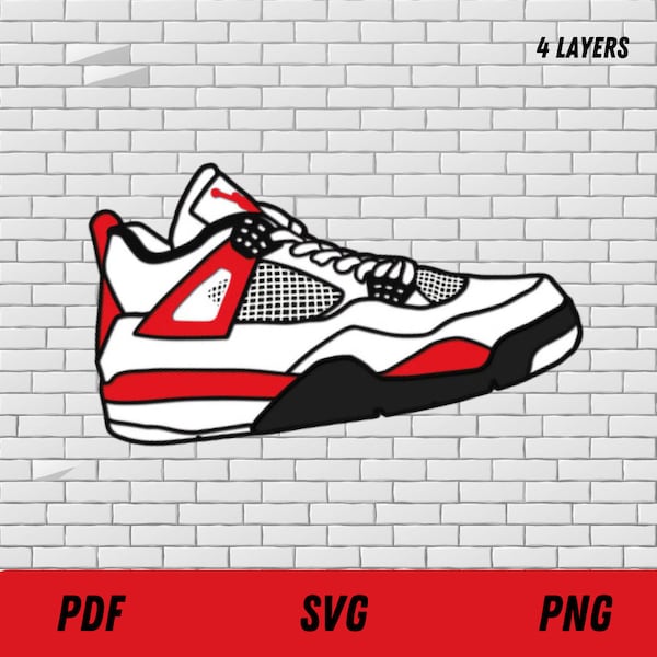 Zapatillas SVG, diseño en capas, zapatos Basket SVG, zapatillas de deporte de 4 capas, corte láser CNC 3D, Cricut, Glowforge, Air Basketball 4