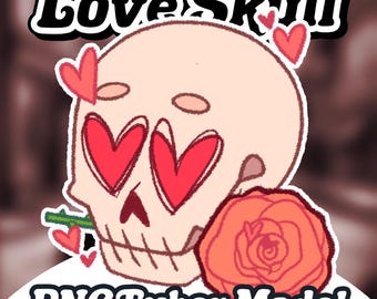 VALENTINES Skull PNGTuber, Animated PNGTuber+ Veadotube Mini model, Streaming giftuber for twitch, Youtube, Discord, Live avatar for gaming