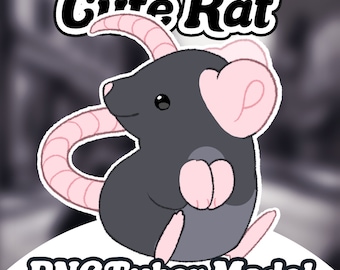 Cute Rat PNGTuber, Premade PNGTuber+ model, Streaming giftuber asset for twitch, Youtube, Discord, Live streamer avatar for gaming