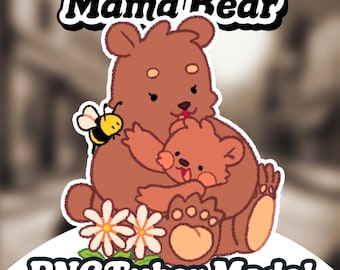 MOTHERS DAY Mama Bear, Animated PNGTuber+ Veadotube Mini model, Streaming giftuber for twitch, Youtube, Discord, Live avatar for gaming