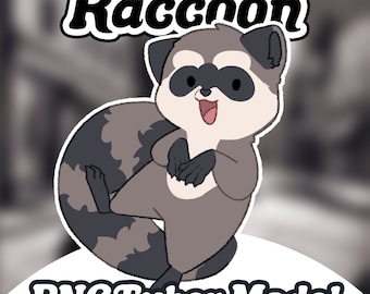 Happy Raccoon PNGTuber, Premade PNGTuber+ model, Streaming giftuber asset for twitch, Youtube, Discord, Live streamer avatar for gaming