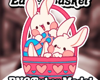 Easter Egg Basket PNGTuber, Animated PNGTuber+ Veadotube Mini model, Streaming giftuber for twitch, Youtube, Discord, Live avatar for gaming