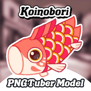 CHILDREN'S DAY Red Koinobori Animated PNGTuber+ Veadotube Mini model, Streaming giftuber Youtube, Discord, Live avatar for gaming