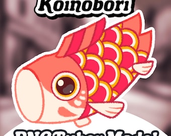 CHILDREN'S DAY Red Koinobori Animated PNGTuber+ Veadotube Mini model, Streaming giftuber Youtube, Discord, Live avatar for gaming