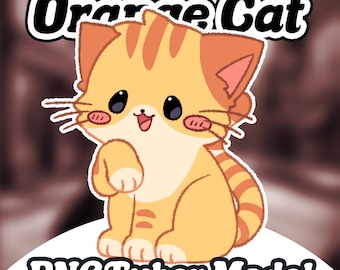 Orange Tabby Cat PNGTuber, Premade PNGTuber+ model, Streaming giftuber asset for twitch, Youtube, Discord, Live streamer avatar for gaming