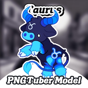 Horoscope Taurus PNGTuber, Animated PNGTuber+ Veadotube Mini model, Streaming giftuber for twitch, Youtube, Discord, Live avatar for gaming