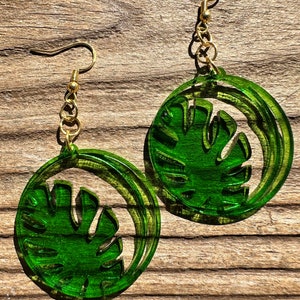 Tropical Chic Monstera Earrings