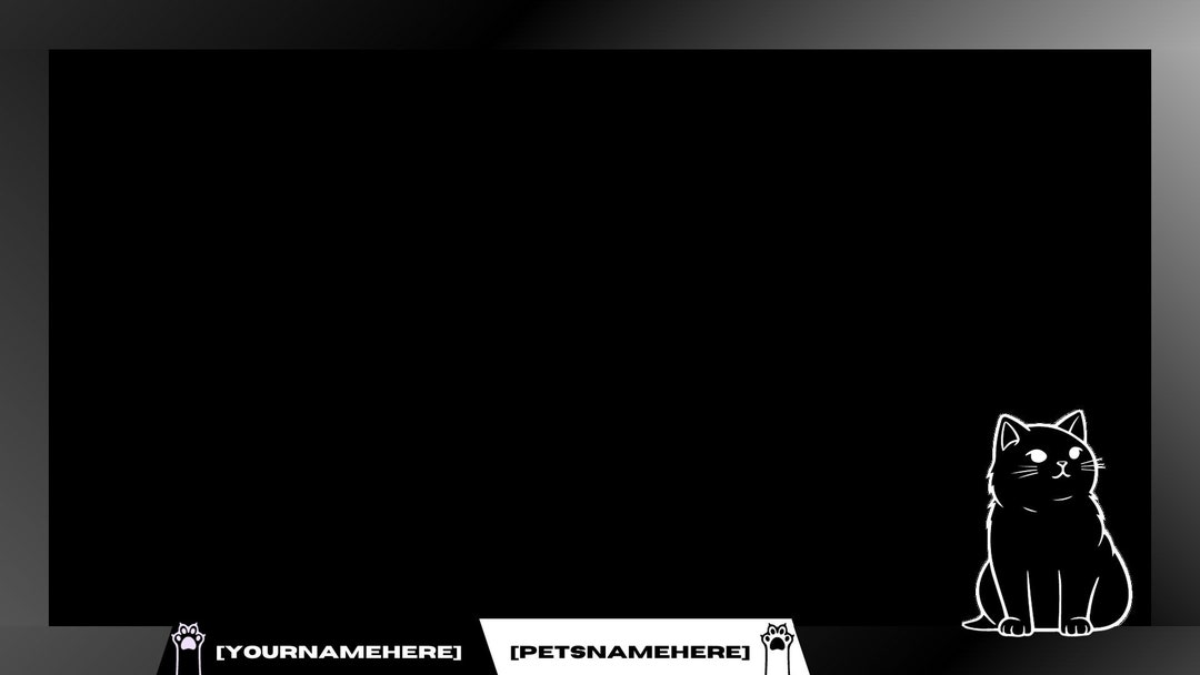 Black Cat Cam and Matching Webcam Frame Twitch Streamer Overlay PNG Etsy