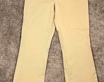 Vintage Lauren Jeans Pants Womens 6 Beige Khaki Bootcut Ralph Studded 90s