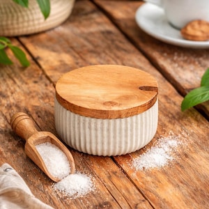 Zuckerdose aus Beton und Holz #2 | Salztopf | Betondose | lebensmittelecht - Personalisierung möglich