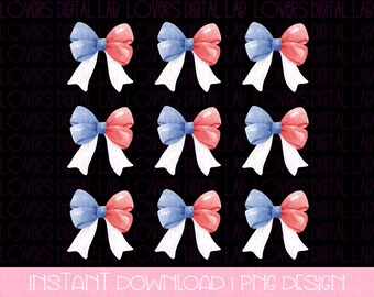 Coquette Bows 4 de julio Png, 4 de julio Png, América png, 4 de julio PNG, Coquette bow png, Día de la Independencia, patriótico, diseños png