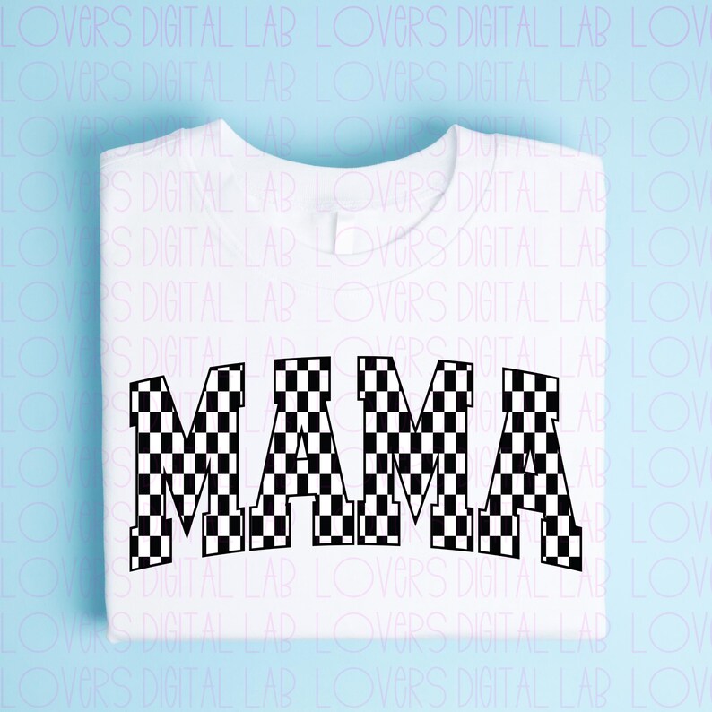 BLACK AND WHITE retro mama png | pink png, mama png, retro arch png, arch, varsity, mothers day png, png t shirt, checkered mama png