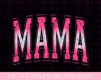 DISTRESSED PINK MAMA png / viola png, mamma png, arco retrò png, arco, varsity, png, maglietta png, mamma png, tye dye png, mamma rosa, digitale