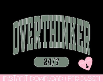 SAGE OVERTHINKER PNG | sage png, overthinker png, retro arch png, arch, varsity, mental health png, png t shirt