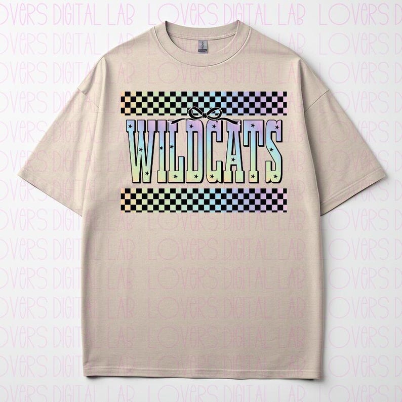 Retro Wildcats PNG: Pastel Rainbow Mascot Clipart (digital Download - Etsy