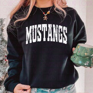 Distressed Mustangs School Mascot PNG, Mustangs Pride Digital Download, High School College Spirit PNG, Sublimation Design, Instant Download