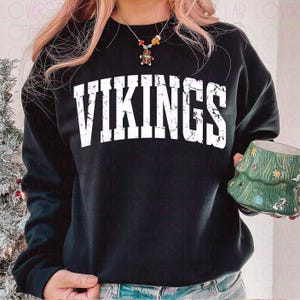 Distressed Vikings School Mascot PNG, Vikings Pride Digital Download, High School College Spirit PNG, Sublimation Design, Instant Download