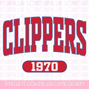 Logotipo de Los Angeles Clippers PNG / Descarga instantánea / Archivo digital de baloncesto / Arco, Retro, Manualidades de moda, LA Clippers PNG, Logotipo de Clippers png