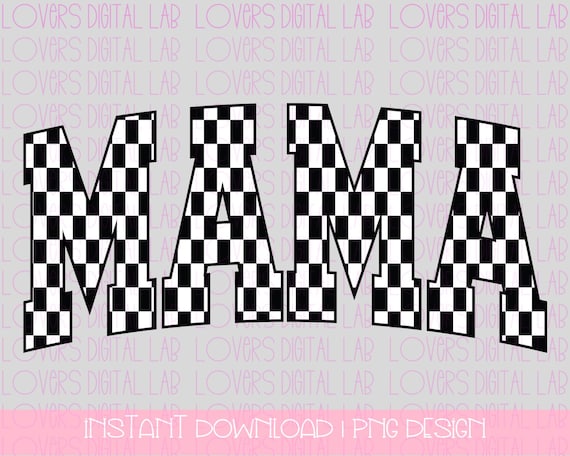 BLACK AND WHITE retro mama png | pink png, mama png, retro arch png, arch, varsity, mothers day png, png t shirt, checkered mama png